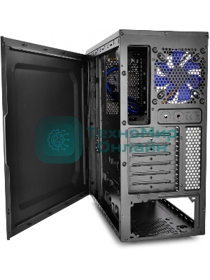 Компьютерный корпус Deepcool TESSERACT BF (one black fan) без БП, черный, ATX