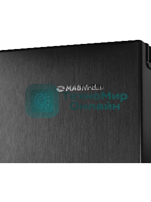 Холодильник Maunfeld MFF177NFSB черный глянц. двухкамерный 263/170л морозилка сбоку, No Frost, Side by Side