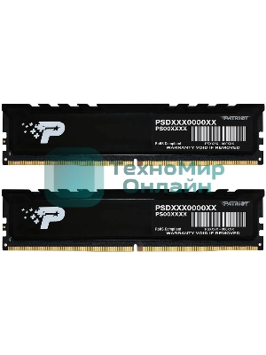 Оперативная память Patriot Signature Premium, DDR5, 16GB (2x8 GB), 4800 MHz, CL40, DIMM, радиатор, черный