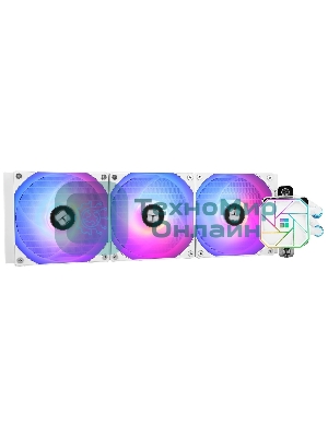 Водяное охлаждение для процессора Thermalright Aqua Elite 360 White ARGB V3 (360мм, White, ARGB/ Fans: 3x120мм, 66.17CFM, 25.6dBA, 1500RPM/ Pump height 53mm, 23dBA, 3300RPM, Rad thickness 27mm/ S: 1200, 1700, 1851, 2011, 2066, 115X, AM5, AM4)