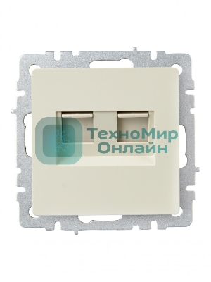 Розетка компьютерная двойная RJ11+RJ45 IEK BRITE РК/Т12-БрКр кат.5E бежевый