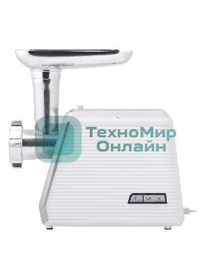 Мясорубка электрическая BBK MG2005 2000 Вт, белый/серый, 2000 Вт, 2.0 кг/мин, реверс, защита от перегрузки, металлический лоток, насадки - 5