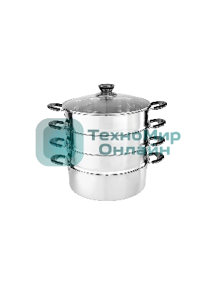 Мантоварка-пароварка WEBBER BE-083 8 л, 26 см, нержавеющая сталь, 4 уровня