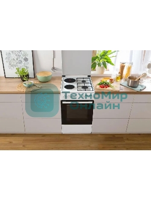 Плита комбинированная Gorenje GK5A12WG белый, конфорок 2 газовых и 2 электрических, духовка 68 л, 50 см x 85 см x 59.4 см