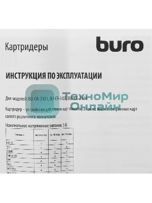 Кард-ридер Buro BU-CR-3103/черный/MMC/MS/MS Duo/MS Micro M2/MS Pro/RS-MMC/SD/SDHC/TF/mini-SD/USB 2.0/пластик