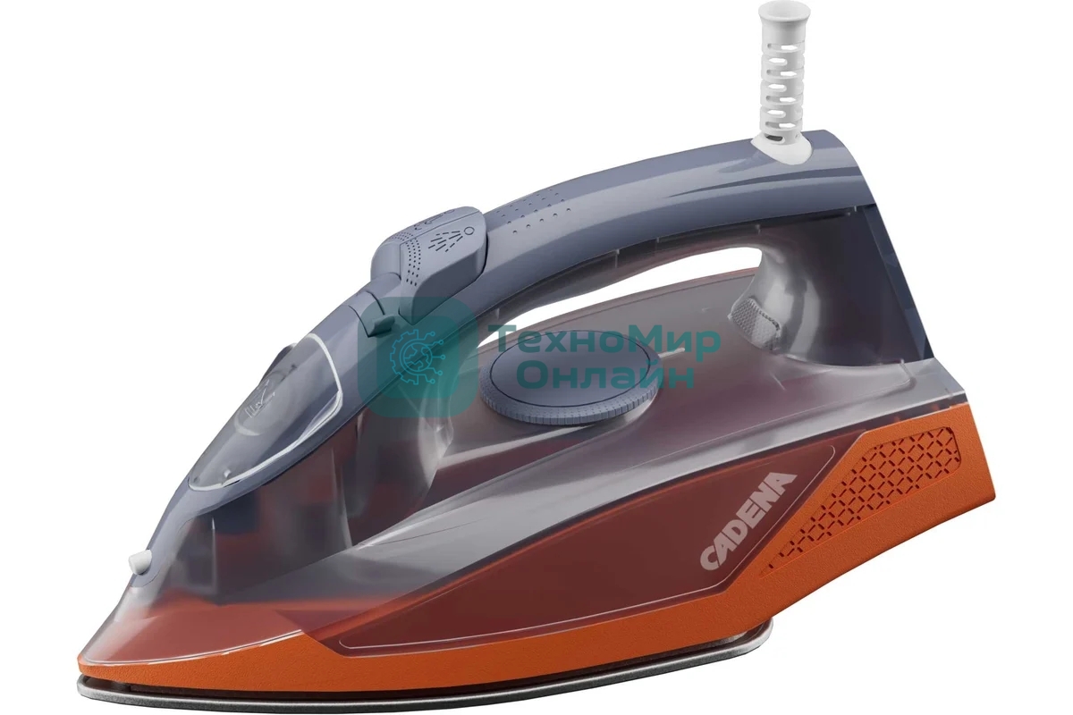 Утюг Cadena IC307C серый, 2400 Вт, 25 г/мин, 160 г/мин, 230 мл