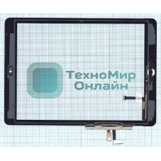 Сенсорное стекло (тачскрин) для iPad Air (A1474, A1475, A1476), белое с кнопкой OEM