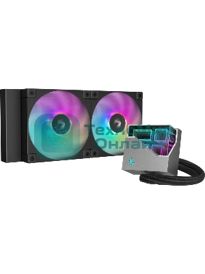 Система жидкостного охлаждения DEEPCOOL LT240 ARGb черный, 120 мм, алюминий/медь, 2400 об/мин, 38.71 дБ, 4 pin, 280 Вт