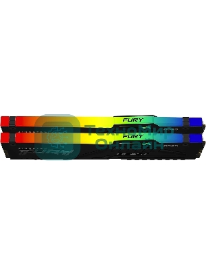 Оперативная память Kingston Fury Beast, DDR5, 32Gb (2x16 Gb), 6400 MHz, CL32, радиатор, RGB, черный