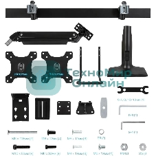 Кронштейн Kromax OFFICE-20 черный, 1 шт/уп. Кр. алюм. настол. для мон. 17