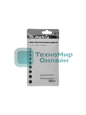 Набор ключей имбусовых Matrix 11226 HEX, 1,5–10 мм, CrV, 9 шт.