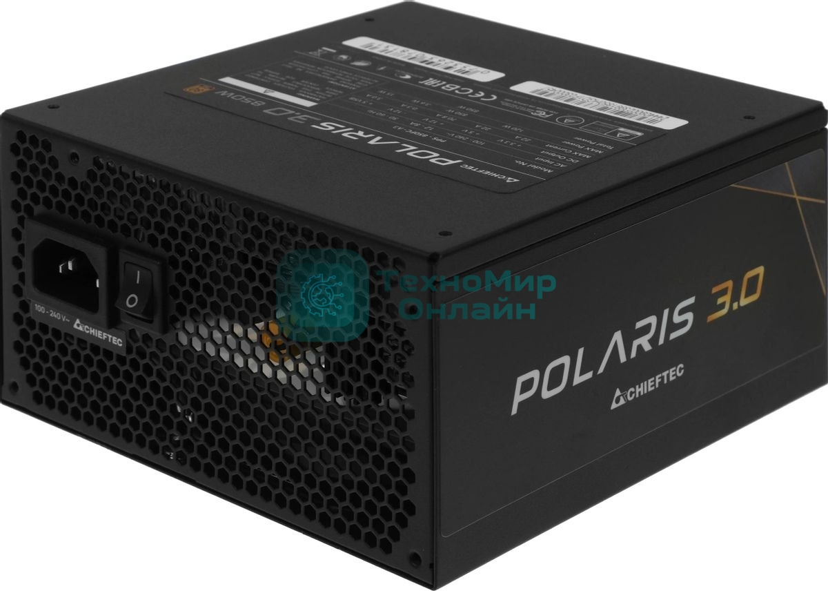 Блок питания Chieftec Polaris 3.0 PPS-850FC-A3, 850Вт, 80 PLUS Gold, 140мм, модульный, черный