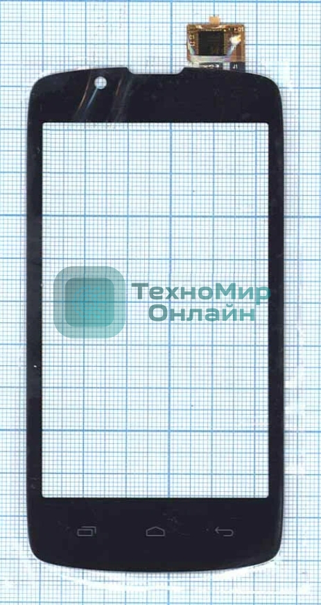 Сенсорное стекло (тачскрин) для Fly IQ4490 Era Nano 4, черное