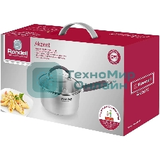 Ковш Rondell Akzent RDS-1386, 1.3 л, с крышкой, стальной