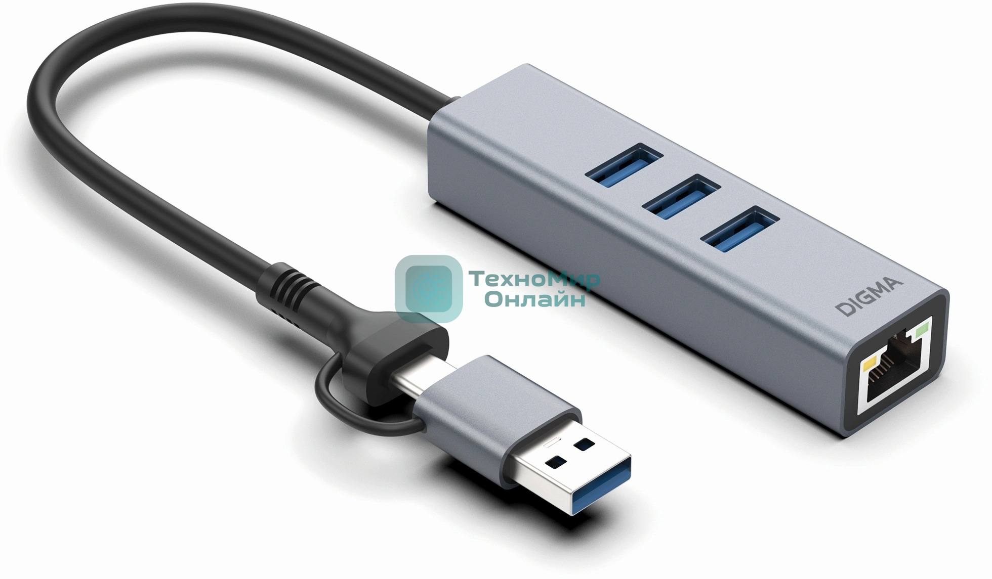 Сетевой адаптер Gigabit Ethernet Digma DLA-GEUCH3 USB 3.0