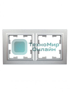 Рамка 2-местная IEK BRITE РУ-2-БрА (BR-M22-K47) алюминий