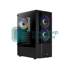 Компьютерный корпус MidTower Aerocool/Formula Quantum-G-BK-v2 черный без Б/п, ATX 3FRGb Fan on front panel