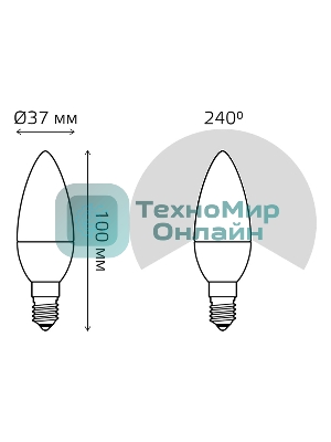 Лампа светодиодная Gauss Led Candle-dim E14 7Вт 4100К диммируемая