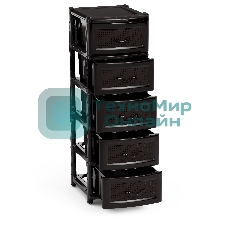 Комод Альтернатива М6498 Эконом, 5 секций, черный