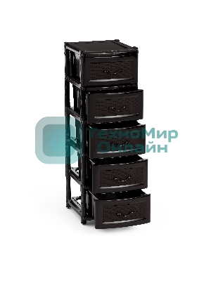 Комод Альтернатива М6498 Эконом, 5 секций, черный