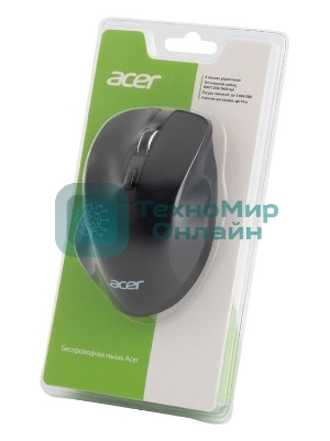 Мышь беспроводная Acer OMR140 черный, 1600 dpi, радиоканал, USB, кнопки - 6