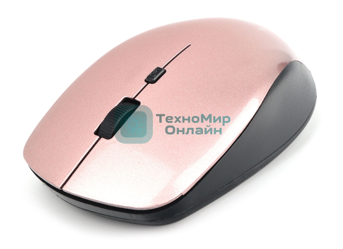 Мышь беспроводная Gembird MUSW-250-3 розовый, 1600 dpi, радиоканал, USB, кнопки - 4