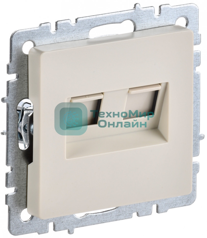 Розетка компьютерная двойная RJ11+RJ45 IEK BRITE РК/Т12-БрКр кат.5E бежевый