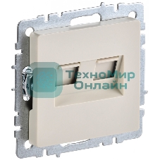 Розетка компьютерная двойная RJ11+RJ45 IEK BRITE РК/Т12-БрКр кат.5E бежевый