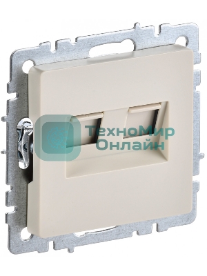 Розетка компьютерная двойная RJ11+RJ45 IEK BRITE РК/Т12-БрКр кат.5E бежевый