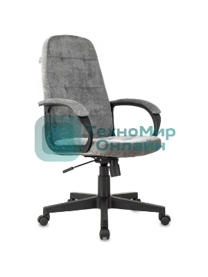 Кресло руководителя Бюрократ CH 002 Fabric Light-19 серый, крестов. пластик