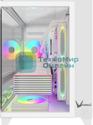 Компьютерный корпус AeroCool/Formula Crystal Z9ML Floe белый без БП mATX 4x120мм 2xUSB 3.0 1xUSB3.1 audio bott PSU
