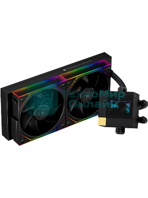 Система жидкостного охлаждения Thermalright Core Matrix 240 Vision (240мм, LED, Black, ARGB/Fans: 2x120мм, 68.9CFM, 28.2dBA, 2000RPM/Pump height 64.4мм, Rad thickness 27мм/S: 1700, 1200, 1851, 115X, AM5, AM4)