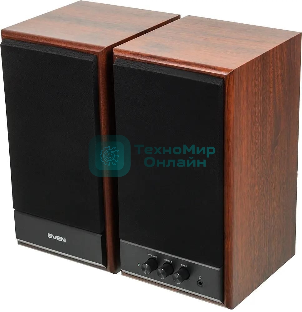 Акустическая система SVEN SPS-702 2.0 коричневый/орех 40Вт