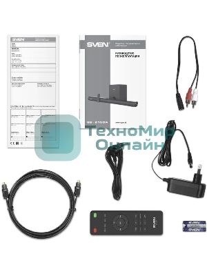 Саундбар SVEN SB-2150A черный (2 x 40W, Bluetooth сабвуфер 100W, пульт ДУ, LED-дисплей, HDMI, USB)