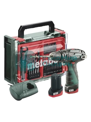 Дрель-шуруповерт Metabo PowerMaxx SB Basic 600385710, 12 В, 2 Ач, 34 Нм, щеточный, ударный