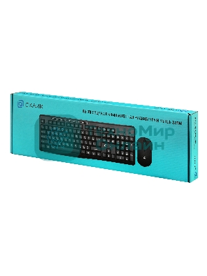 Комплект клавиатура+мышь Oklick 225M беспроводной, USB, 1200 DPI, чёрный