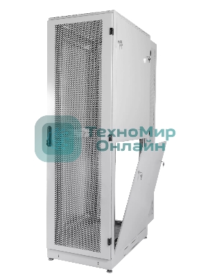 Шкаф телекоммуникационный напольный 42U (600 × 1000) дверь перфорированная, задние двойные перф.