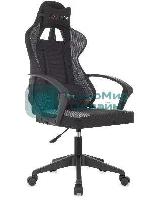 Кресло Zombie Carry черный/серый, экокожа, подголовник