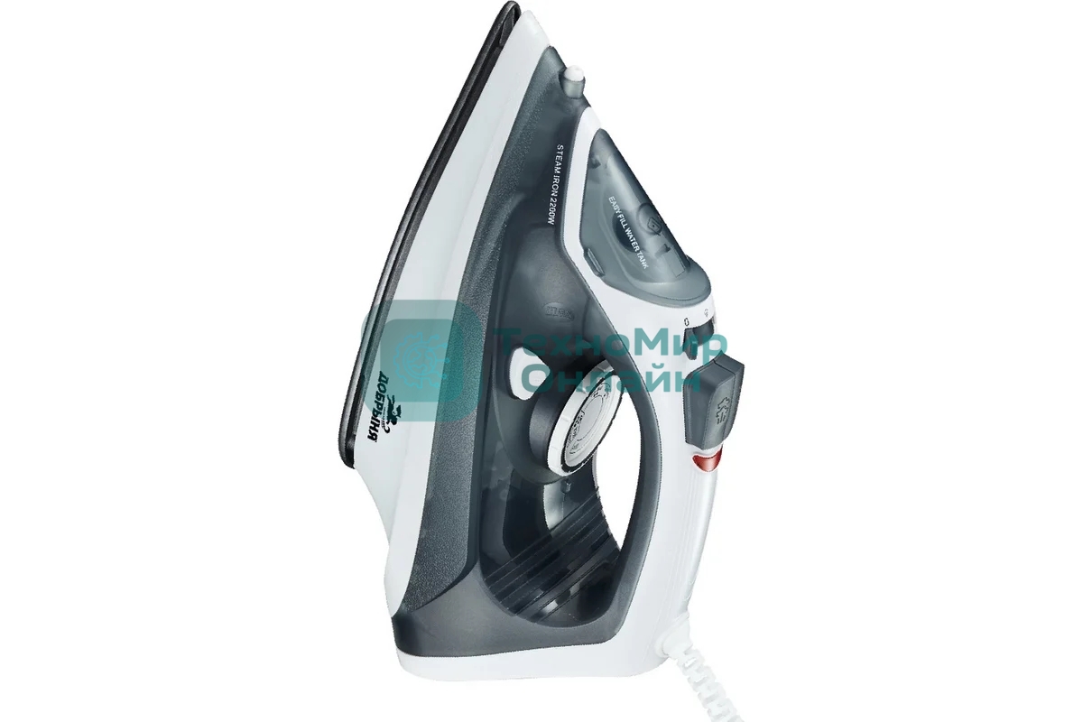 Утюг Добрыня DO-3121 2200 Вт, керам, верт.отп, 300мл. черно/белый