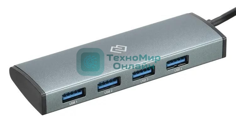 USB-концентратор Digma HUB-4U3.0-UC-G, USB-C, USB 3.0 4 порта, USB