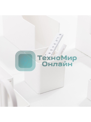 Подставка Deli ENS011белый Nusign 2 отделения для письменных принадлежностей, 84х84х86мм, белый, пластик