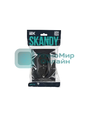Розетка 2-местная IEK SKANDY SK-R08G (SK-R21-16-K53-F) с заземлением, без защитных шторок 16А в сборе, графит