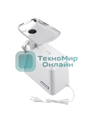 Мясорубка электрическая BBK MG2005 2000 Вт, белый/серый, 2000 Вт, 2.0 кг/мин, реверс, защита от перегрузки, металлический лоток, насадки - 5