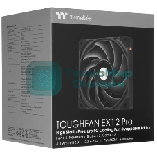 Комплект вентиляторов для корпуса Thermaltake TOUGHFAN EX12 Pro (3 шт.) черный, 120 мм, 2000 об/мин, 29.8 дБ, 4 pin