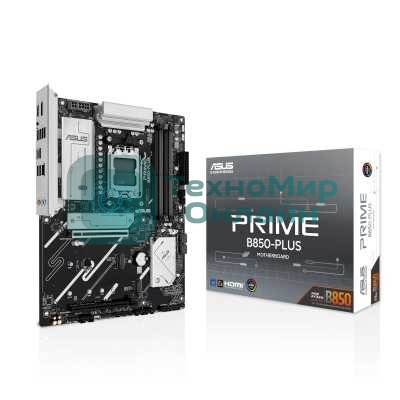 Материнская плата ASUS PRIME B850-PLUS, AM5, AMD B850, 4xDDR5, 4xSATA, 3xM.2, 1xPCIe 5.0 x16, 1xPCIe 4.0 x16, 1xDP, 1xHDMI, 1x2.5Gb LAN, 4xUSB-A 10Gbps, 1xUSB-C 10Gbps, 2xUSB-A 5Gbps, 2xUSB-A 2.0, 3x3.5 мм, 7.1, ATX
