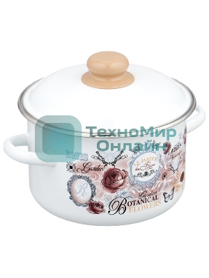 Кастрюля Appetite 1RD181М Roses эмалированная сталь, цилиндрическая 3 л