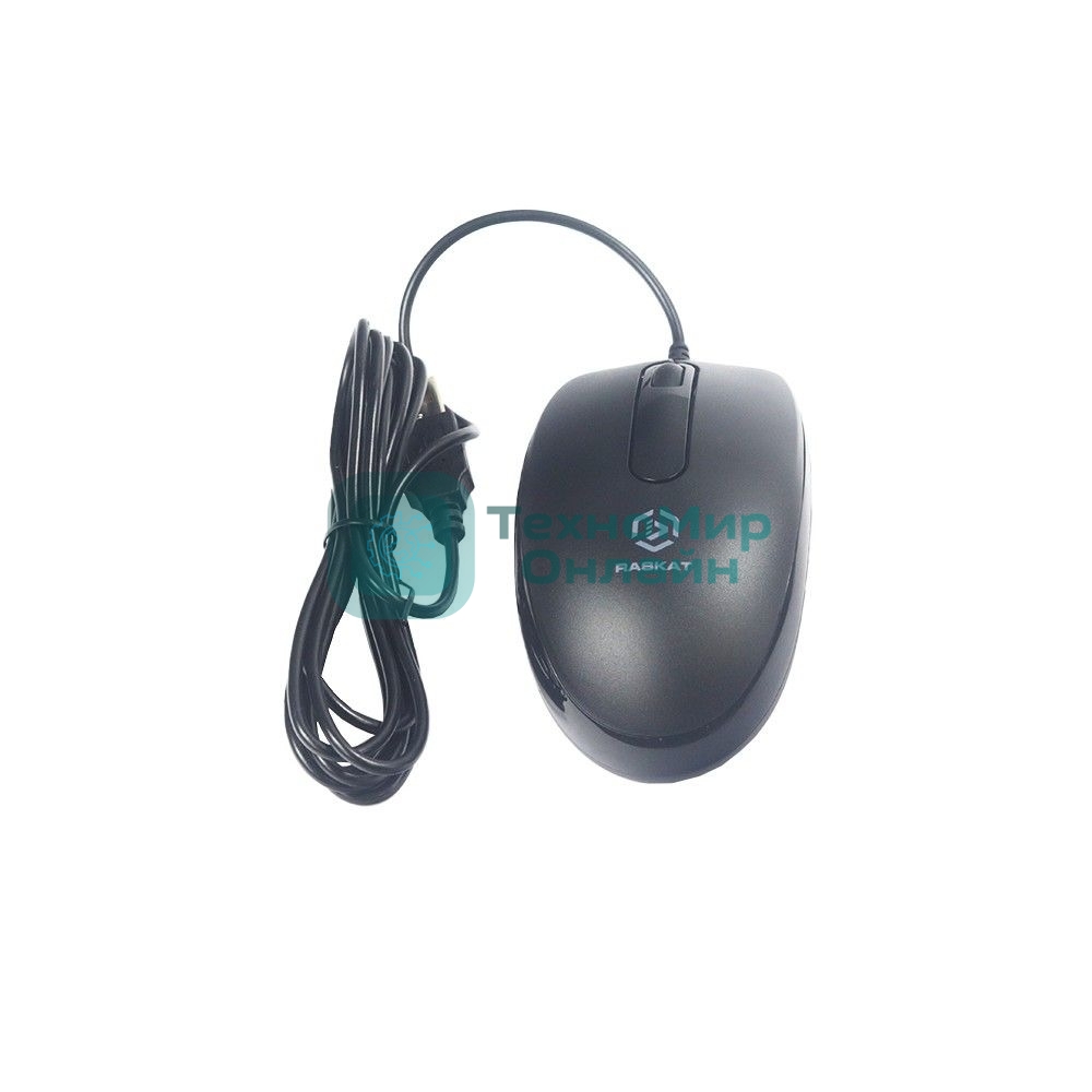 Мышь проводная Raskat M015 черный, 1000 dpi, USB, кнопки - 3