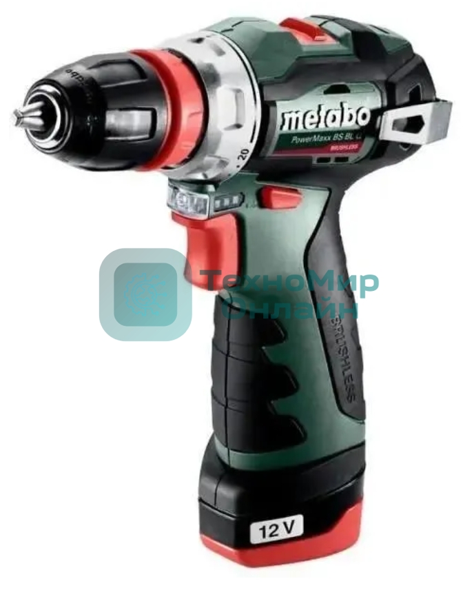 Дрель-шуруповерт Metabo PowerMaxx SB Basic 600385710, 12 В, 2 Ач, 34 Нм, щеточный, ударный