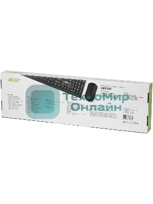 Комплект клавиатура+мышь Acer OKR120 беспроводной, USB, 1600 DPI, чёрный