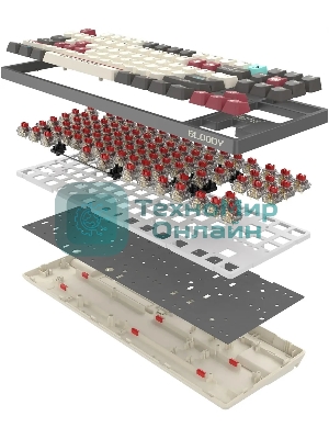 Клавиатура A4Tech Bloody S87 Pixels Red проводная USB серый/белый